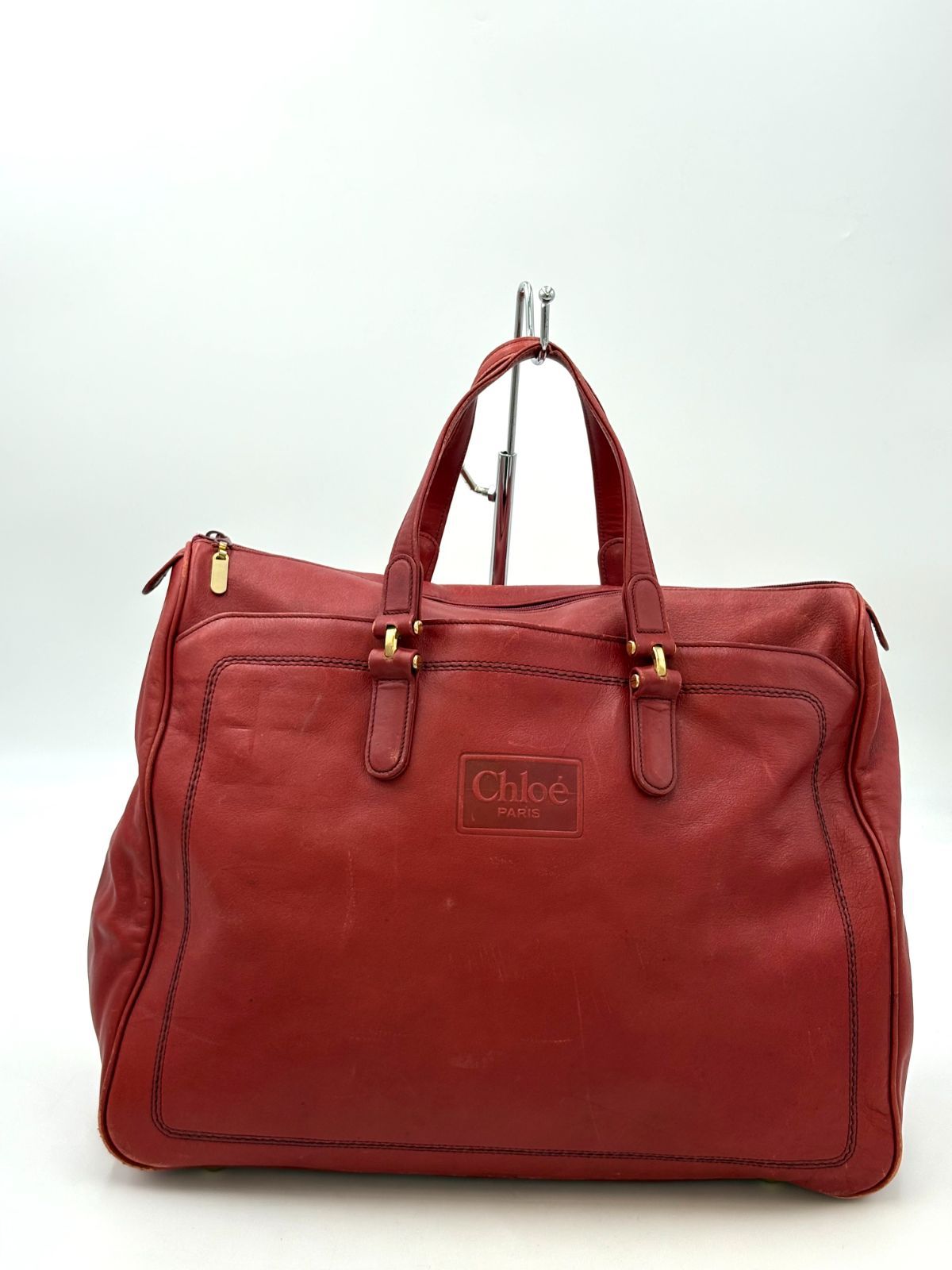 クロエ　ChloePARIS　ビジネス　トートバッグ　レザー　赤　レッド　ハンドバッグ　ボストンバッグ