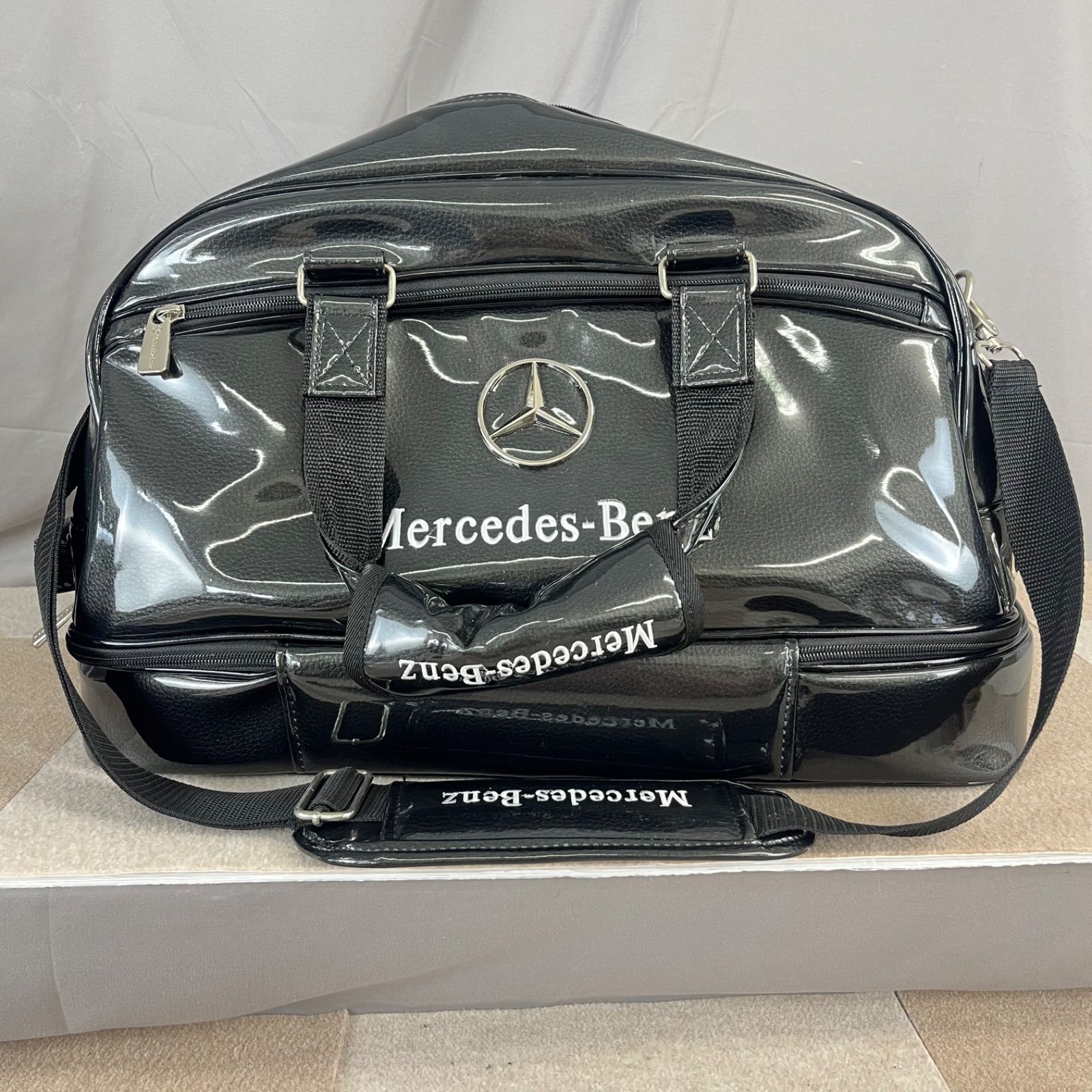 K Mercedes Benz メルセレスベンツ エナメルバッグ かばん バッグ 旅行かばん ゴルフバッグブラック