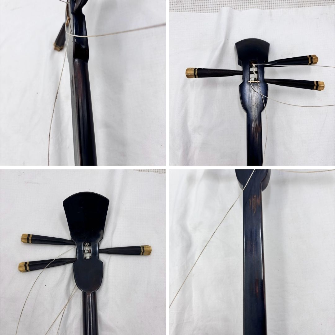 【❗️✨琉球伝統楽器✨❗️】沖縄三線 人工皮 棹462g ハードケース・工工四・ツメ付 現状品