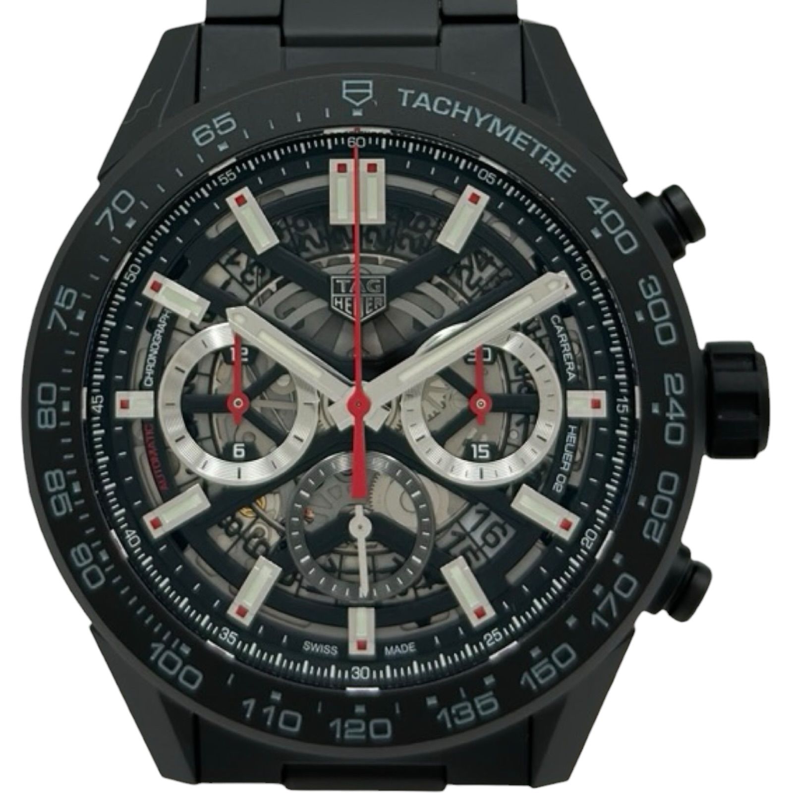 タグ・ホイヤー TAG HEUER カレラキャリバーホイヤー02 クロノグラフ CBG2A90.BH0653 ブラック セラミック 自動巻き メンズ 腕時計
