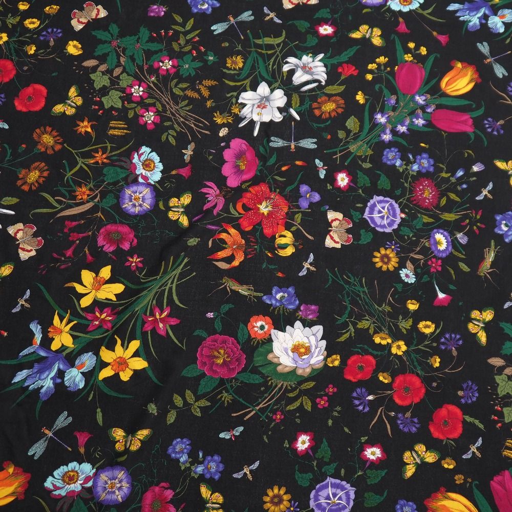 は*ん様 オールドグッチ old GUCCI フローラ 花柄 シルク ストール