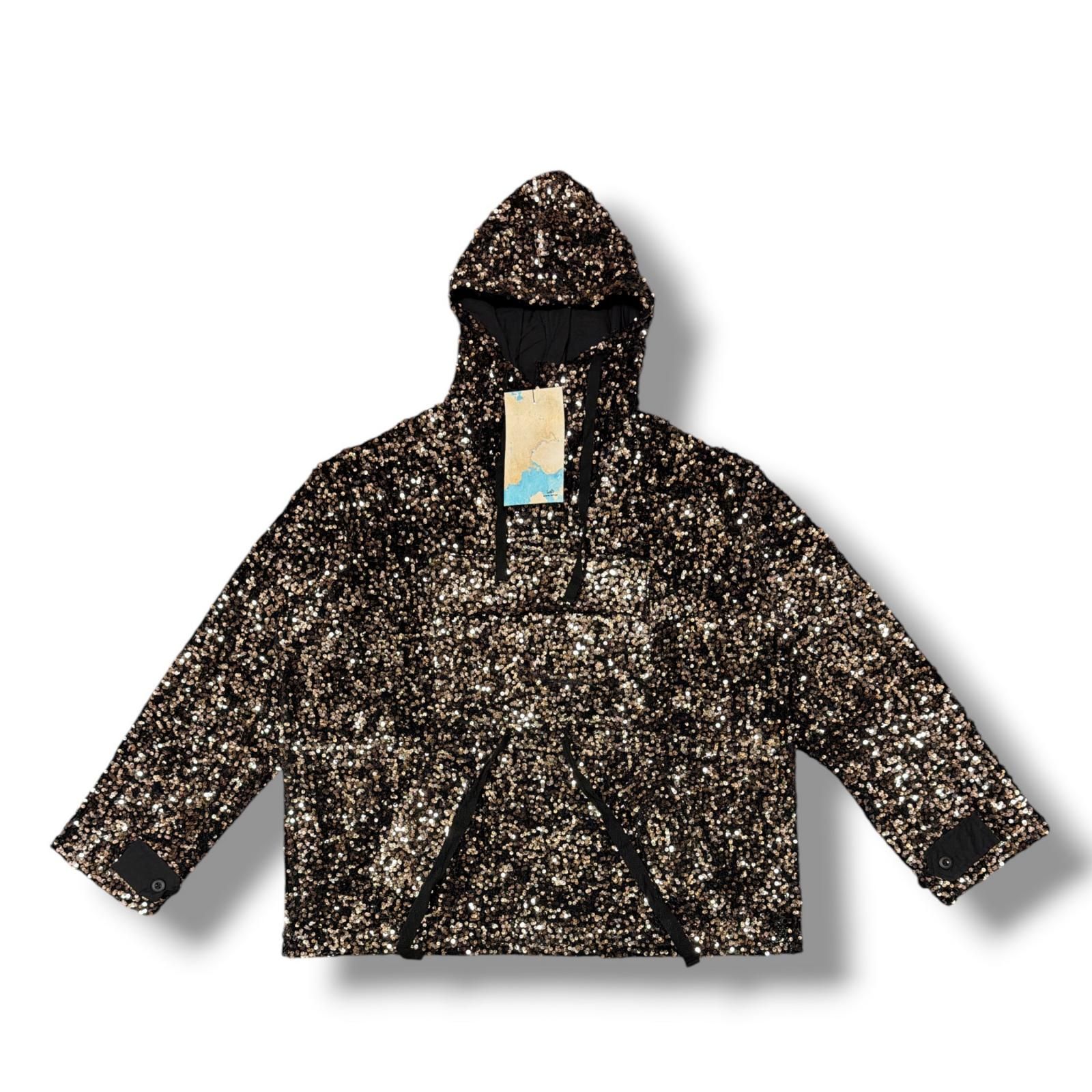 参考上代57200円 未使用 leh 24AW SEQUINS MOUNTAIN SMOCK PARKER シークインマウンテンスモックパーカー フーディー レー Leh1019 ブラック L （21071M） 12,638円