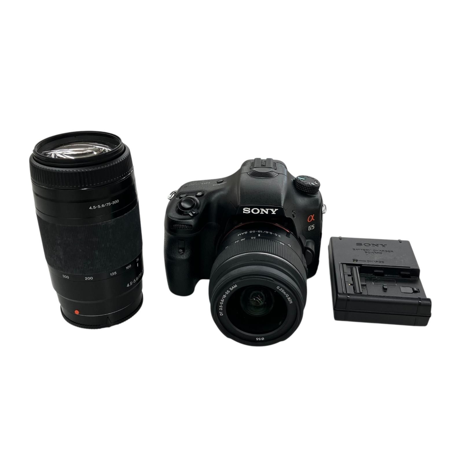 186000 動作確認済み SONY ソニー ミラーレス一眼 α65 レンズ 18-55mm 75-300mm SLT-A65V