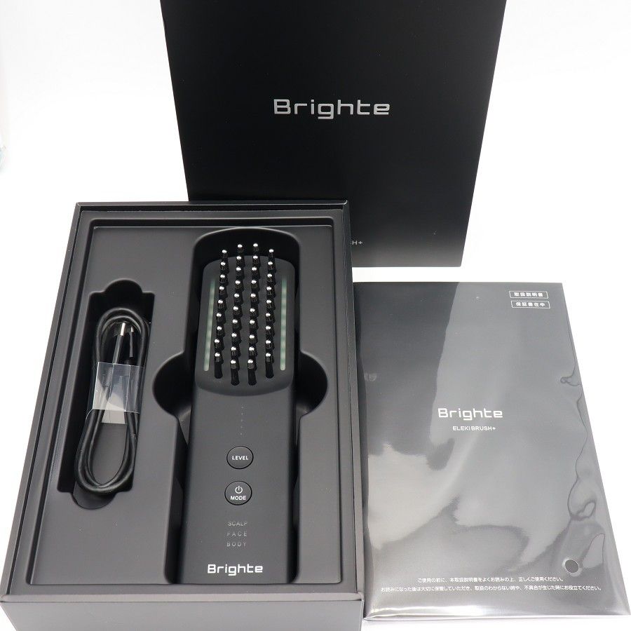 【美品】Brighte ELEKI BRUSH+ BRT-FSB180 ブラック 美顔器 EMS フェイスケア ブライト エレキブラシ 本体