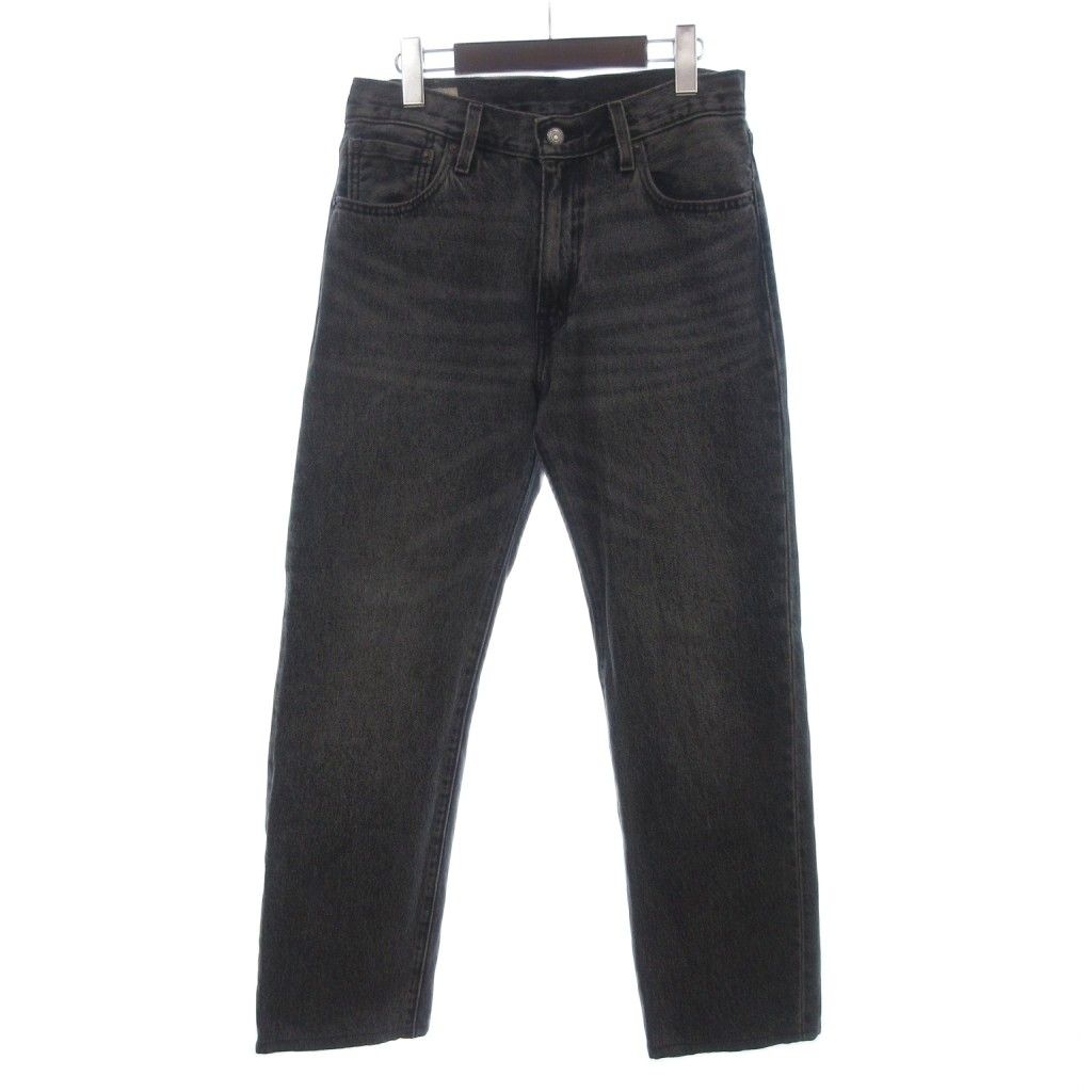 リーバイスプレミアム Levis PReMIUM 美品 555 リラックスストレート ジーンズ デニム ジッパーフライ 黒 ブラック W29L32