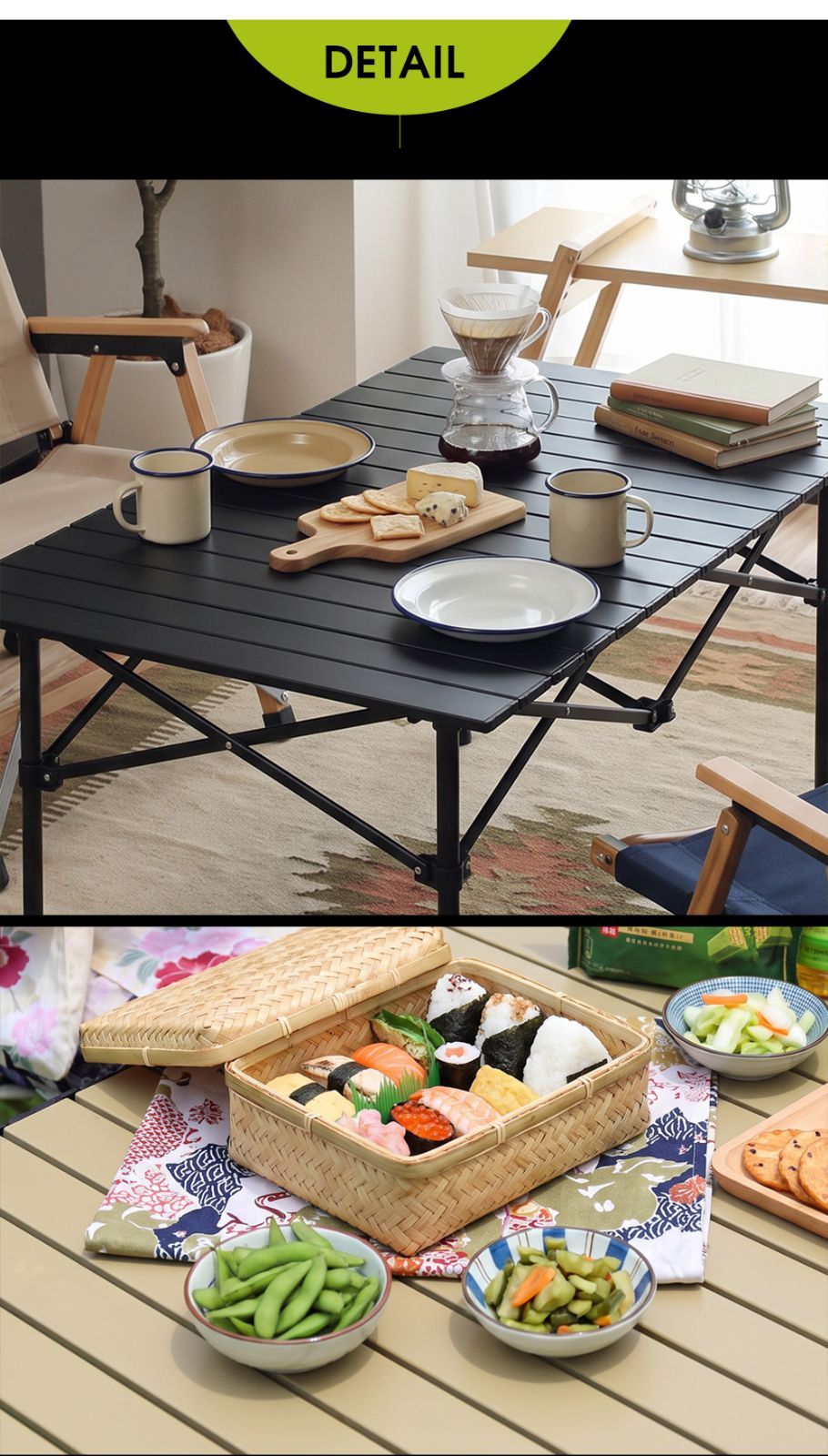折りたたみテーブル アウトドアテーブル キャンプテーブル カーボンスチール  収納袋付き 組立簡単 BBQ ピクニック キャンプ thumbnail 9
