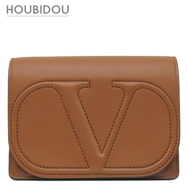 ヴァレンティノ VALENTINO ショルダーバッグ Vロゴ チェーン ショルダー レザー ブラウン ゴールド金具 茶 チェーンバッグ 【中古】