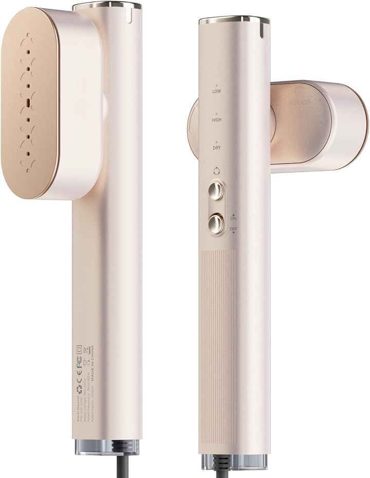 Pursay 衣類スチーマー かけたまま スチームアイロン 100-240V 海外対応濡れずにすぐに着られるx大量超微細スチーム ハンディ コンパクト シワ伸ばし 服 (グレー)