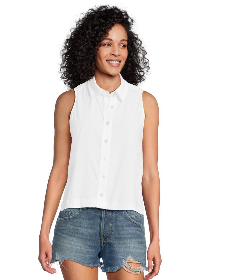 リラピー レディース トップス シャツ ボタンダウン ノースリーブ ダウン Lilla P Sleeveless Button Down White ホワイト