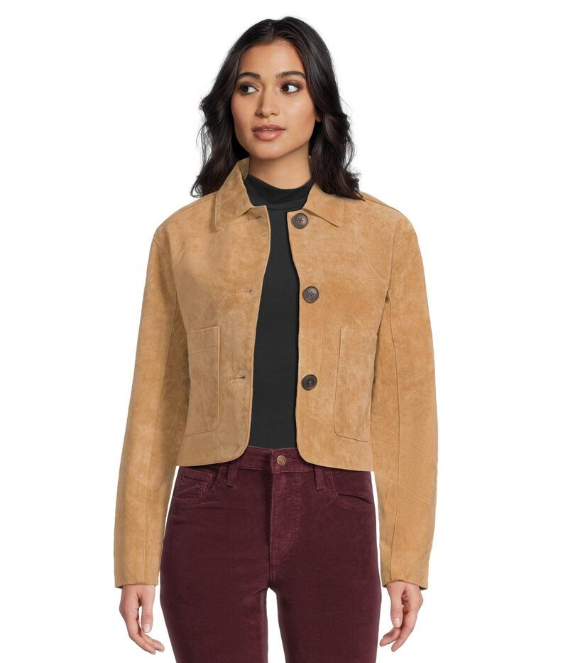 ブランクニューヨーク レディース アウター コート スエード クロップド ブレザー Blank NYC Real Suede Cropped Blazer Cinnamon Crunch 53,800円