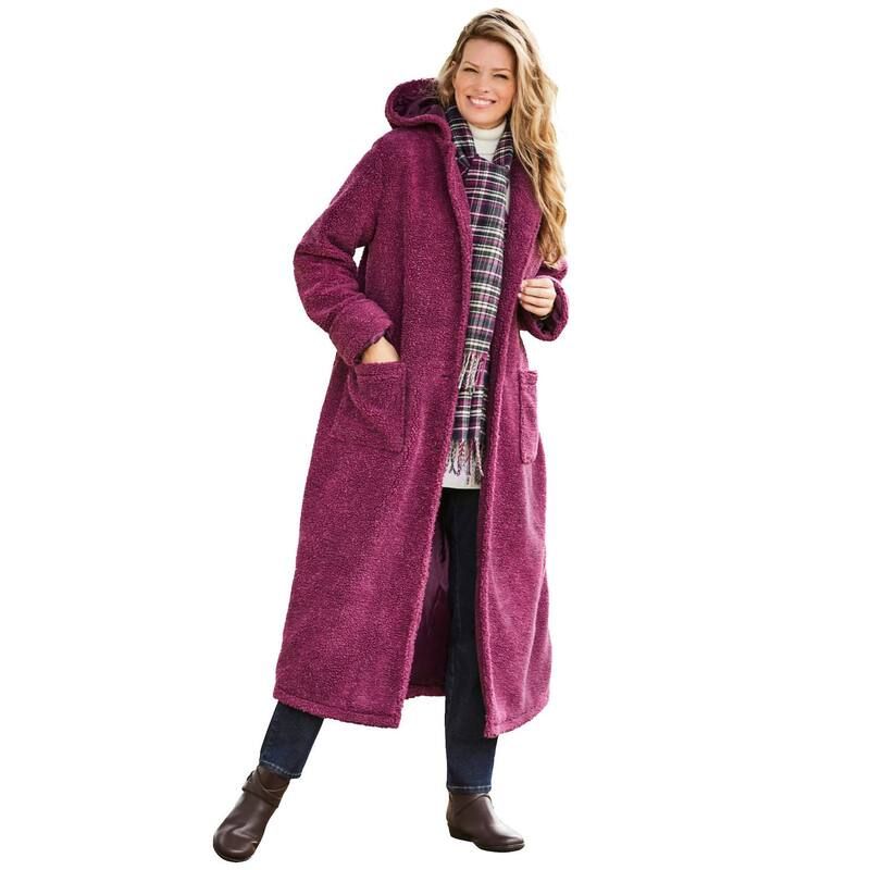 ウーマン ウィズイン レディース アウター ジャケット・ブルゾン プラスサイズ コート フリース Woman Within Plusize Long Hooded Berber Fleece Coat 24,480円