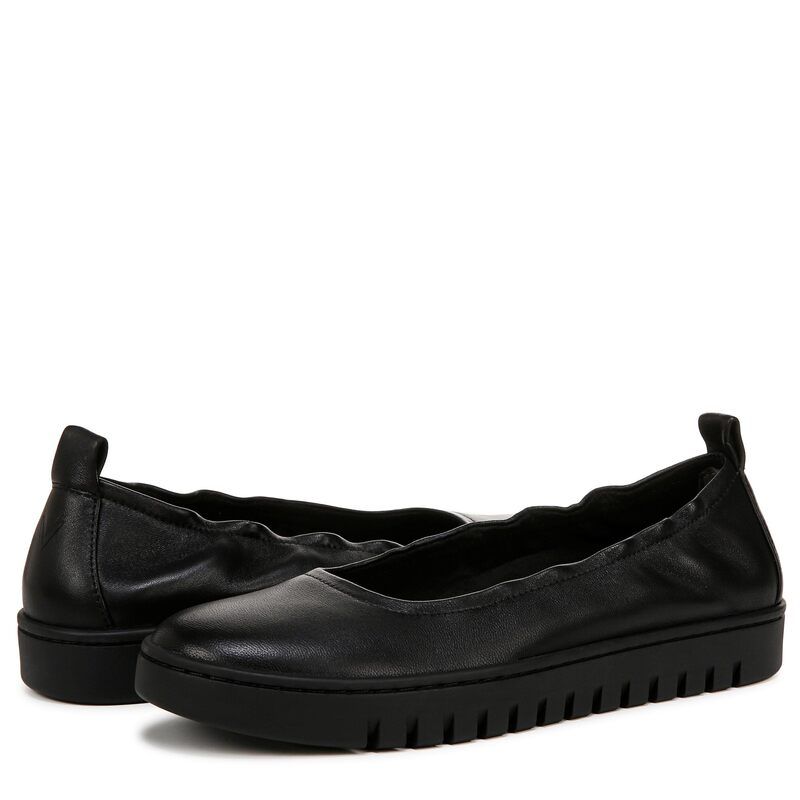 バイオニック レディース シューズ サンダル VIONIC Uptown Ballet Slipons Black Leather ブラック
