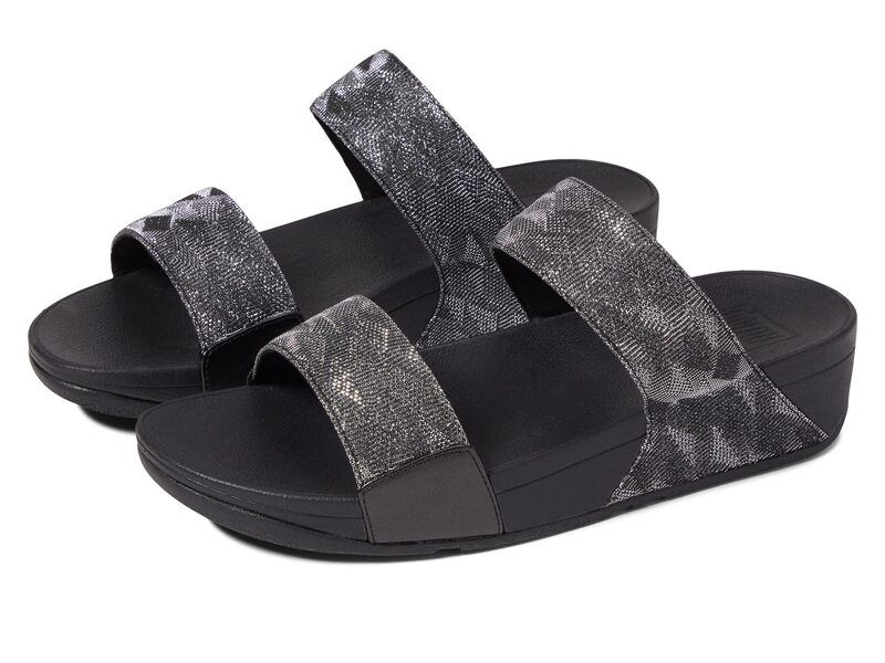 フィットフロップ レディース シューズ サンダル FitFlop Lulu Glitz Slides All Black ブラック