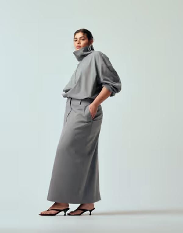 エイソス レディース アウター ジャケット・ブルゾン スタンドネック ASOS DESIGN Curve tailored funnel neck jacket part of a set Gray