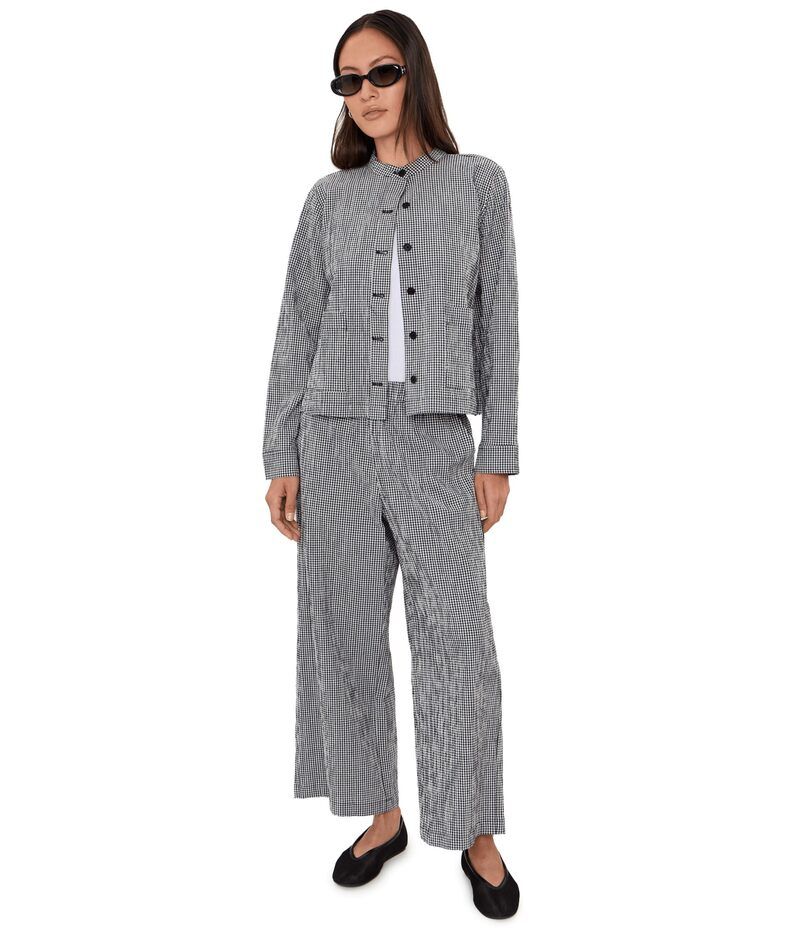 エイリーンフィッシャー レディース アウター コート プチ コットン ジャケット Eileen Fisher Petite Organicotton Pucker Check Mandarin Col エイリーンフィッシャー レディース アウター コート プチ コットン ジャケット Eileen Fisher Petite Organicotton Pucker Check Mandarin Col