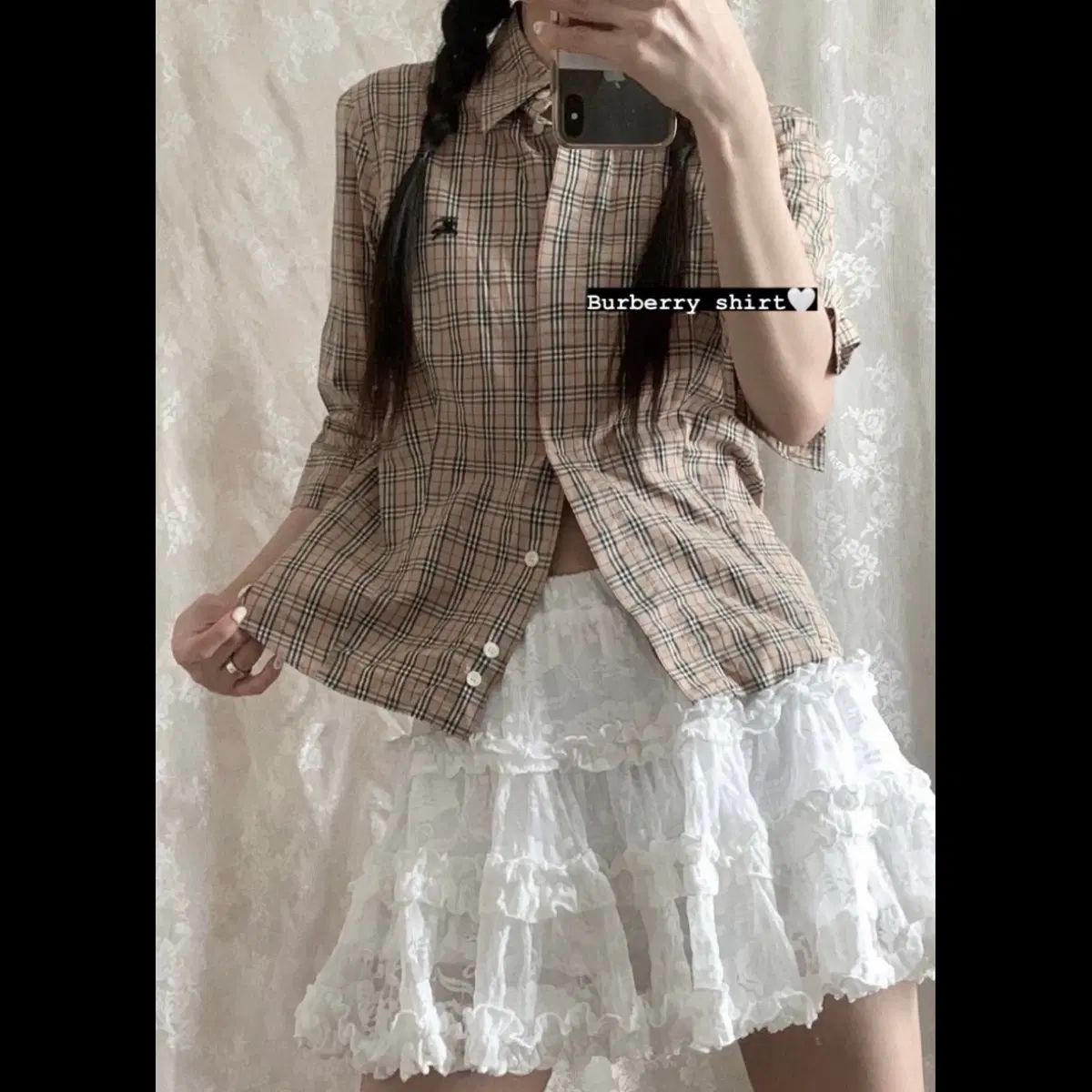 BURBERRY ブルーレーベル ヴィンテージ CHECK シャツ 半袖 ノヴァチェック 蝶 ヴィンテージ 7,530円