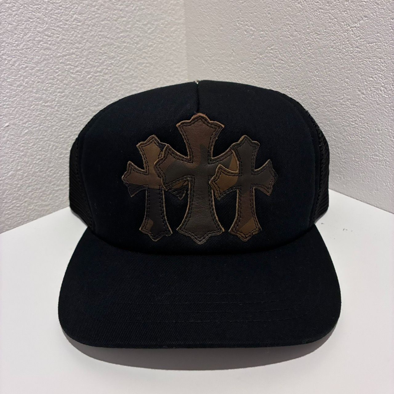 CHROME HEARTS クロムハーツ セメタリークロス パッチ 黒 ブラック 迷彩 カモフラ トラッカーハット メッシュキャップ 帽子 メンズ レディース 極美品 2925