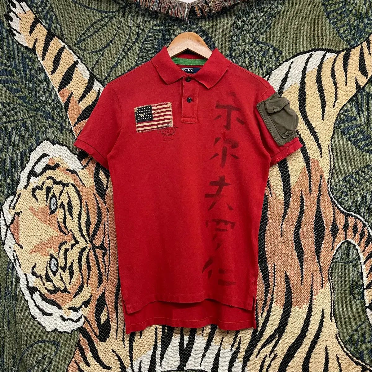 ラルフローレン ポロ 星条旗 パッチワーク カラ Tシャツ (M) 21,292円