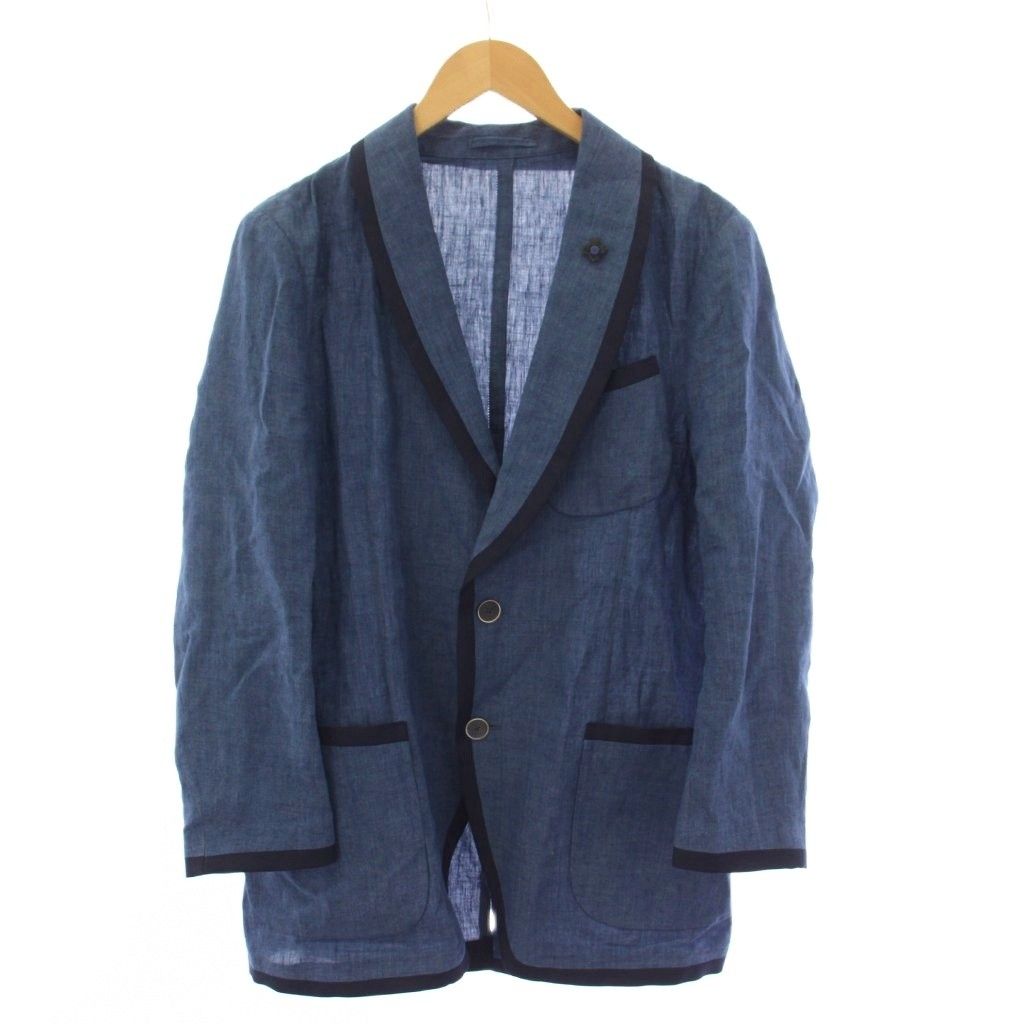 LARDINI【リネン100%◆テーラードジャケット】ブートニエール ラルディーニ LARDINI テーラードジャケット ブートニエール付き