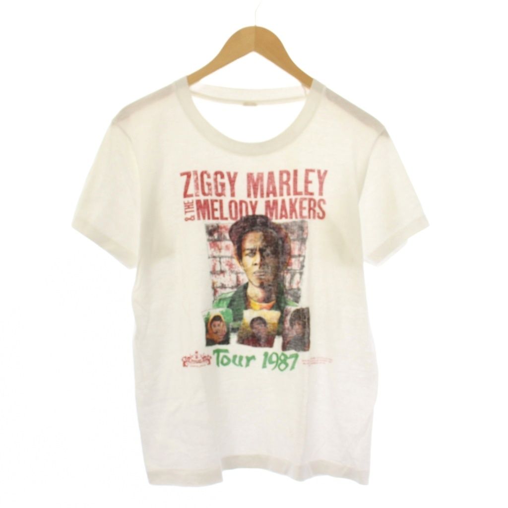 ZIGGY MARLEY 80S USA製 Tシャツ カットソー 半袖 プリント M 白 /BM