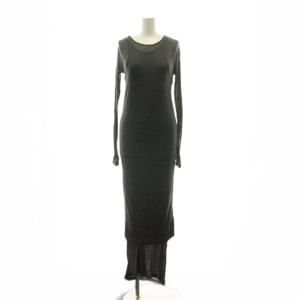 トゥデイフル TODAYFUL 24AW レイヤードシアードレス ニットワンピース タイト ロング マキシ 長袖 ノースリーブ 38 グレー 12420315 /KU