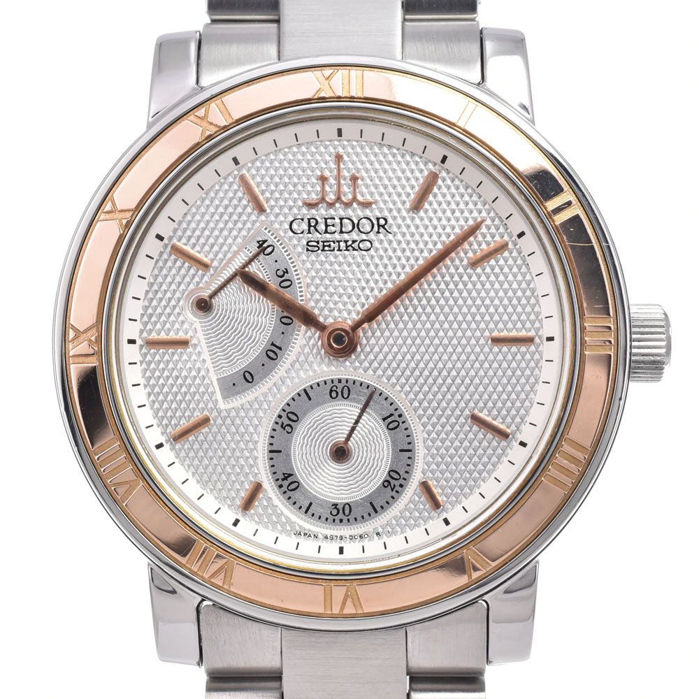 訳あり セイコー SEIKO GCAY992/4S79-0020 クレドール SS/K18YG シルバー 手巻き メンズ 腕時計 C#148744