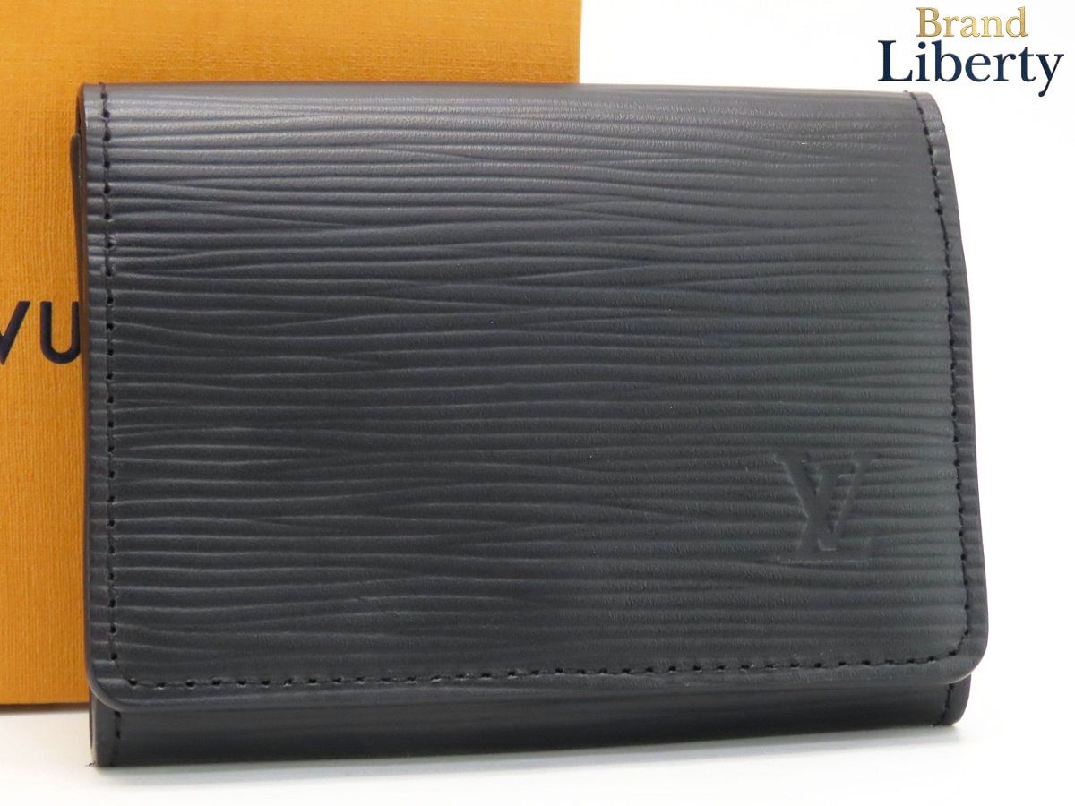 【新品同様】ルイヴィトン LOUIS VUITTON エピ アンヴェロップ カルト ドゥ ヴィジット カードケース 名刺入れ パスケース ノワール ブラック レザー M62292