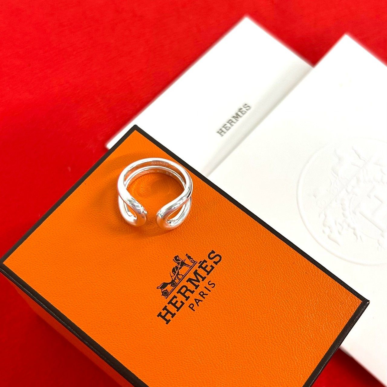 極 美品 保存箱付 HERMES エルメス リマ PM シルバー925 指輪 13号 表記サイズ#54 アクセサリー メンズ レディース シルバー 60064
