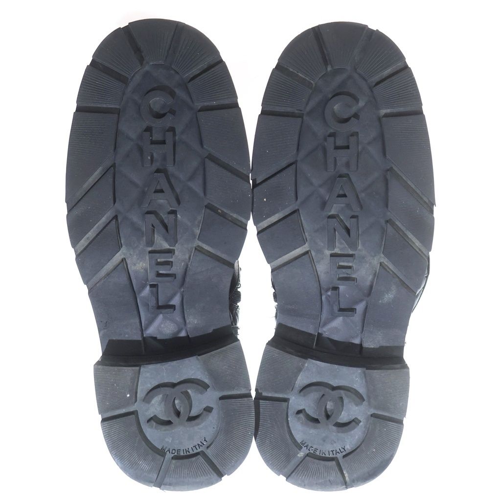 CHANEL (シャネル) マトラッセ ココマーク レザー レースアップ