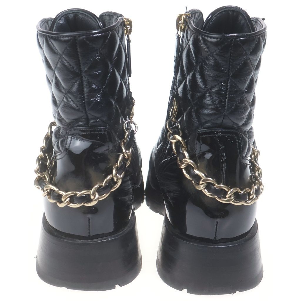 CHANEL (シャネル) マトラッセ ココマーク レザー レースアップ
