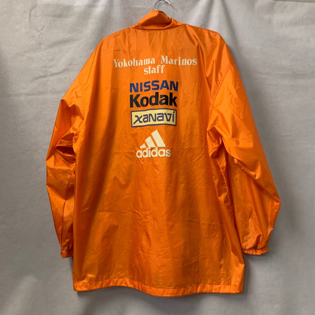 入手困難▲アディダス 横浜マリノス デサント製 90s トラックジャケット L adidas 横浜マリノス スタッフ ナイロン コート 90`s デサント Xl
