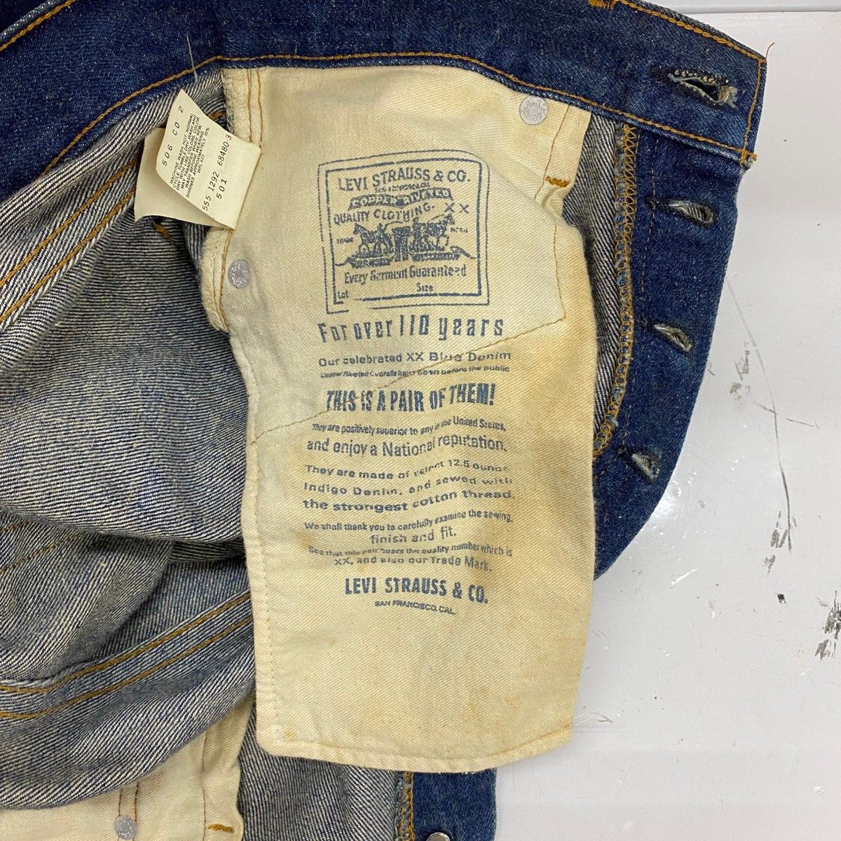 リーバイス Levi's 90's 501 USA製 赤耳 バレンシア工場 555刻印 濃紺