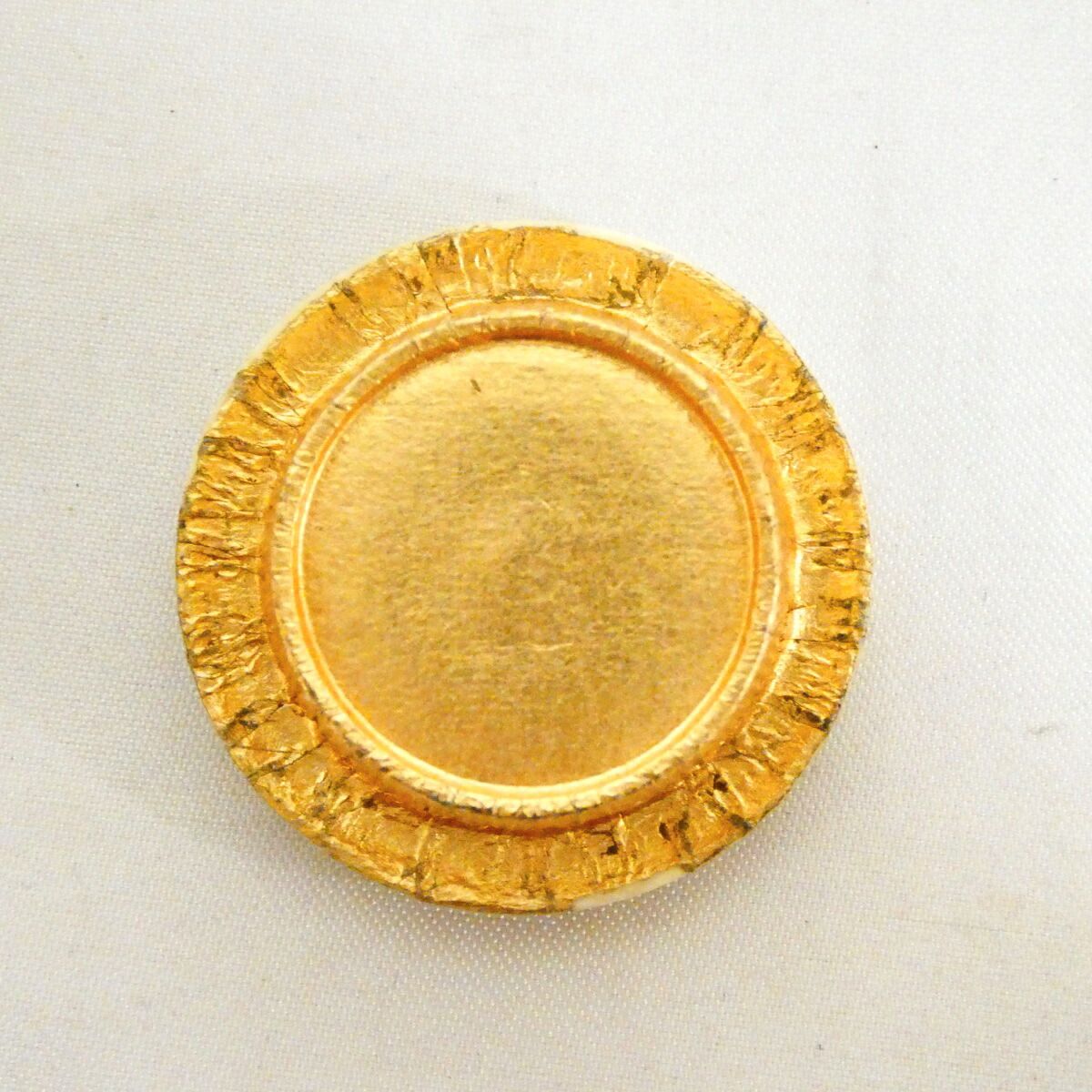 お稽古用に】桶谷定一作 肩衝茶入 唐花雙鳥長斑錦 茶道具【中古 美品