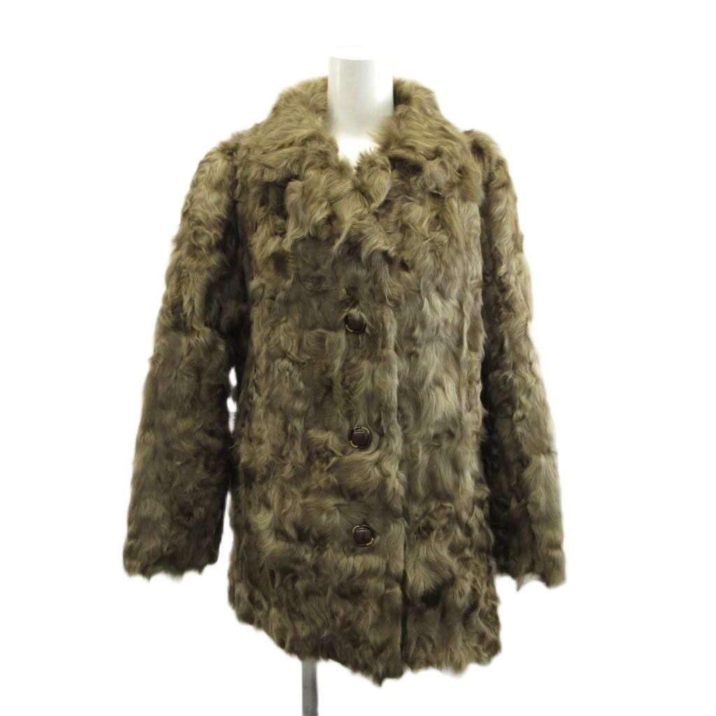 オズファーファッション OS FUR FASHION ファーコート ライトブラウン 長袖 ダブルブレスト 襟付き /NP ■GY53 8,284円