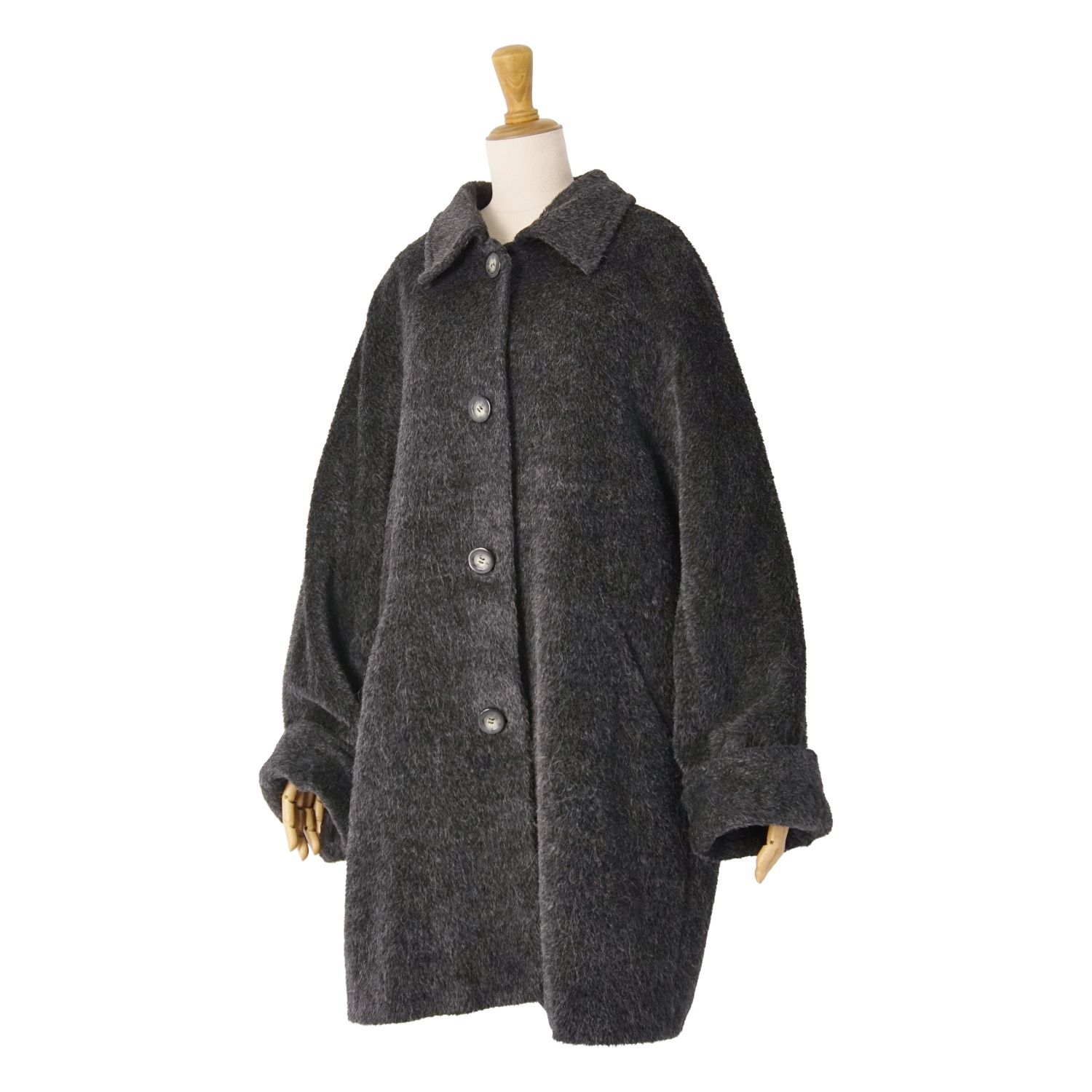 美品 マックスマーラ Max Mara コート 白タグ ロングコート シャギー