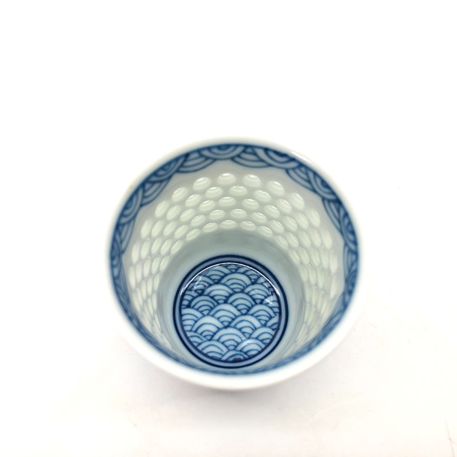 極美品】ほぼ未使用 波佐見焼 丹心窯 水晶彫青波海 水晶彫 白磁 染付