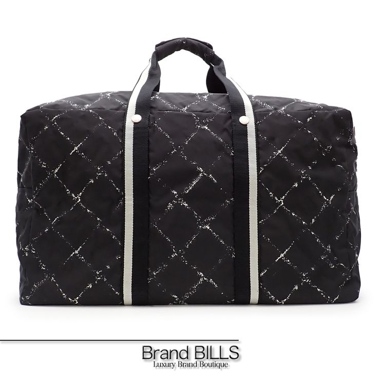 未使用品 CHANEL シャネル 旧トラベルライン ボストンバッグ 旅行バッグ ナイロン ブラック ホワイト レッド 5番台 レディース