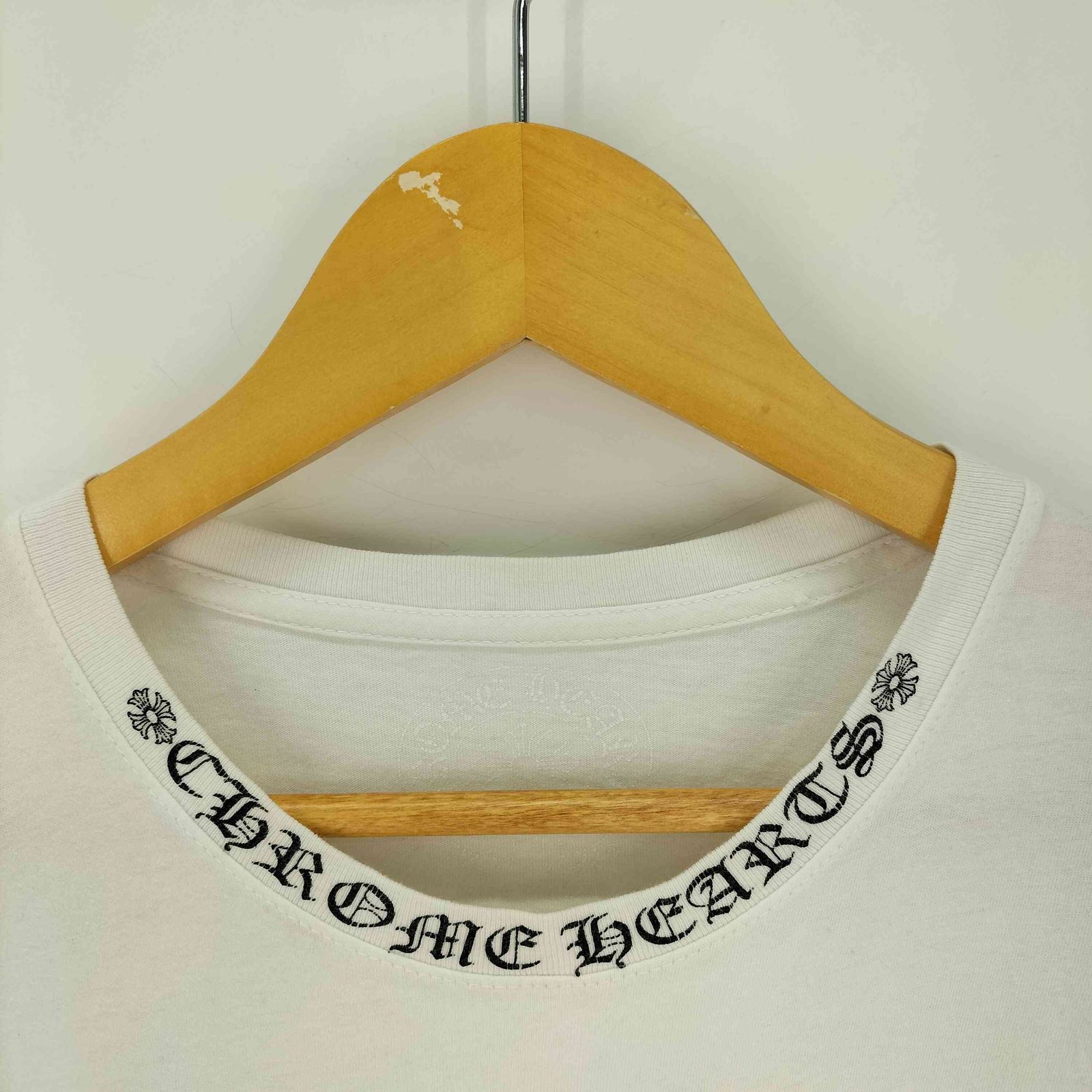 クロムハーツ　ネックロゴ　ロンt M 確実正規品　CHROME HEARTS クロムハーツ CHROME HEARTS ネックロゴ ロングスリーブ 長袖Tシャツ