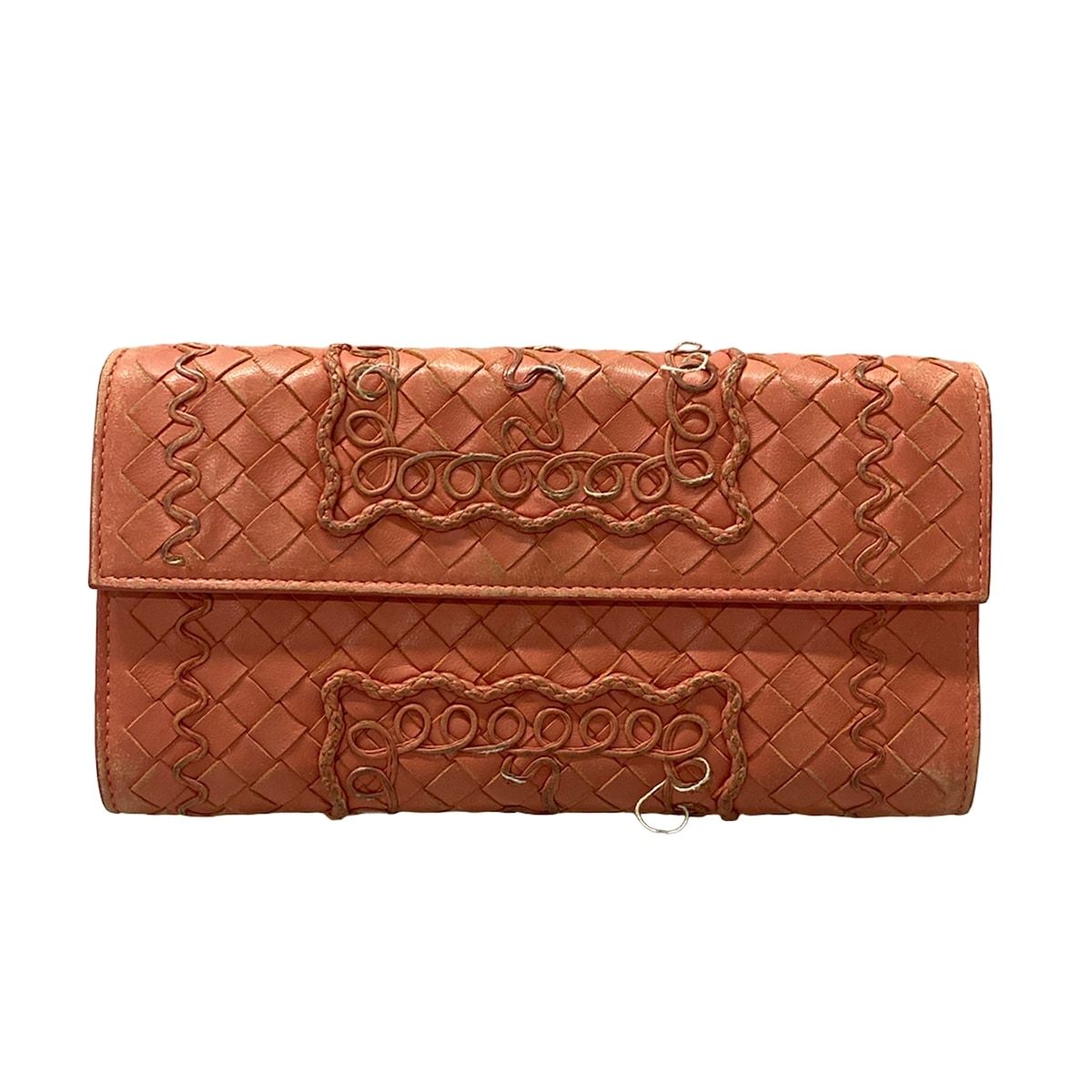 BOTTEGA VENETA(ボッテガヴェネタ) 長財布 イントレチャート 150509 ピンクベージュ レザー