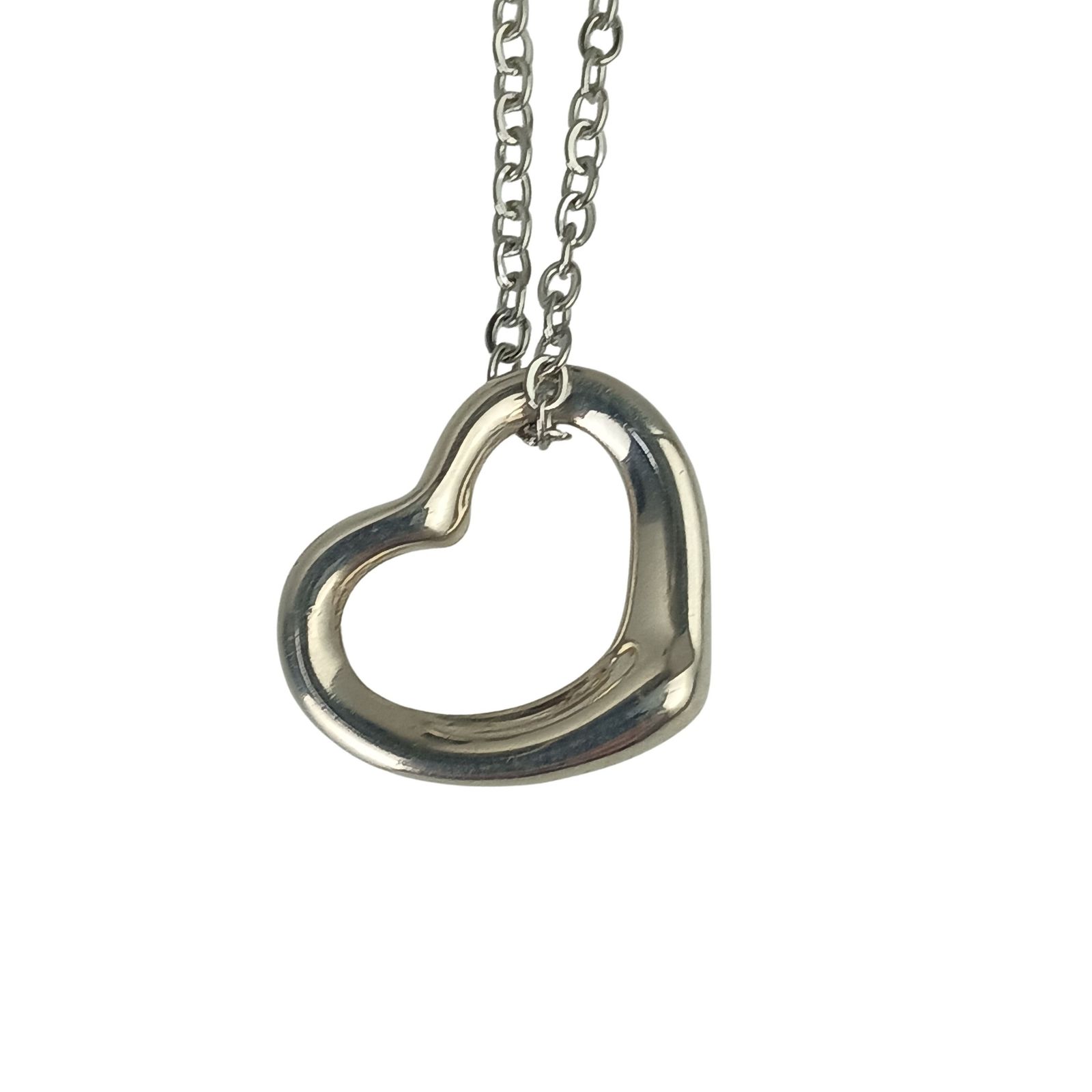 Tiffany&Co. ティファニー ネックレス エルサペレッティ オープンハート シルバー系 SV925 レディース 美品 8,378円