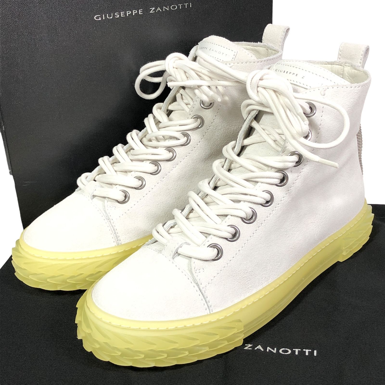 未使用【ジュゼッペザノッティ】基準内 GIUSEPPE ZANOTTI 靴 24.5cm スニーカー ハイカットシューズ スエード レディース 伊製 38 1/2 箱 5,600円