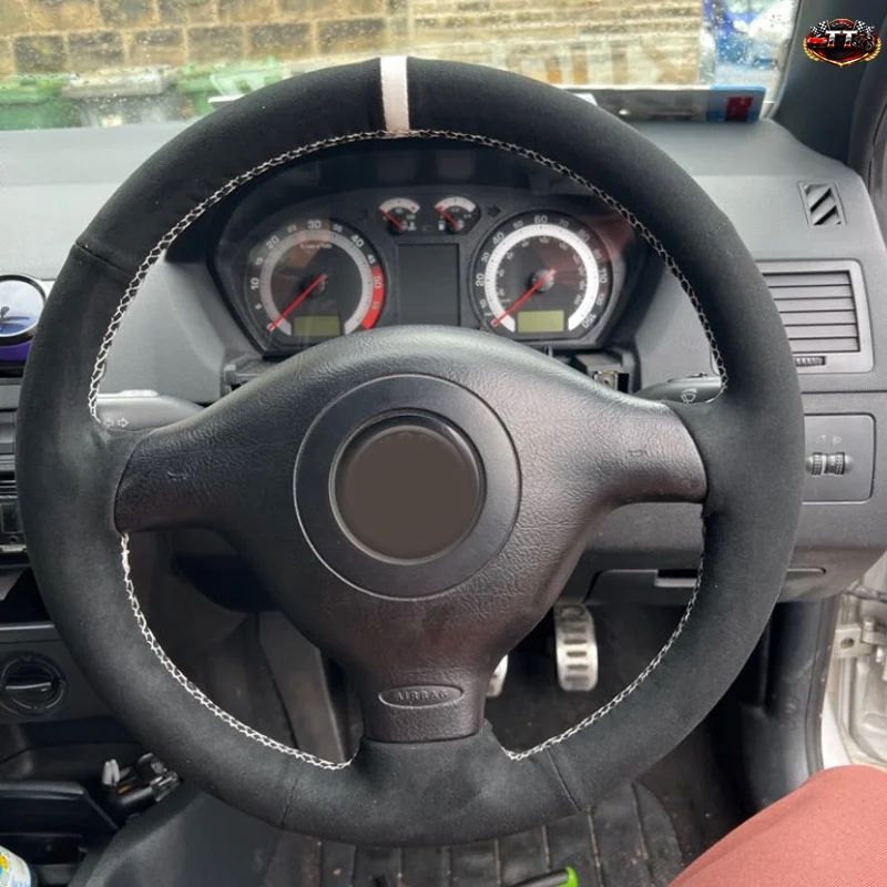 IZE カー ステアリング ホイール カバー フォルクスワーゲン VW ゴルフ 4 IV パサート B5 バリアント ポロ シュコダ セアト レオン MK1