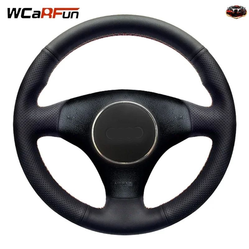 WCARFUN ステアリングカバー 人工皮革製 カーハンドルカバー アウディ A3 3スポーク 2000-2003 アウディ TT 1999-2005 10,202円