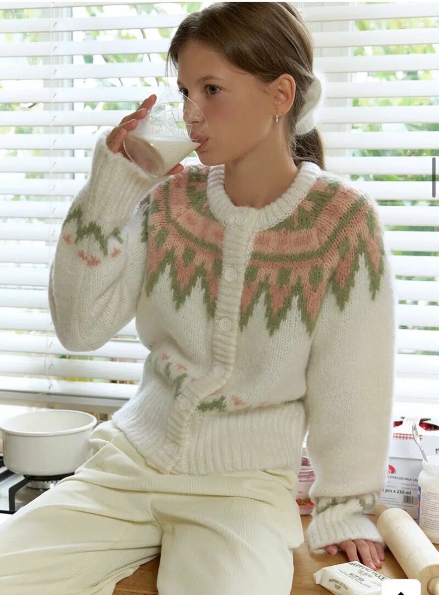 リエル ノルディック Lodge nordic knit cardigan (garden) 12,285円