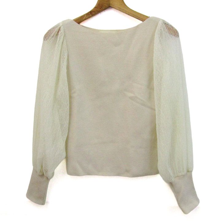 リリーブラウン ニット セーター 長袖 ストレッチ シアー ブランド トップス レディース Fサイズ ベージュ LILY BROWN 【中古】
