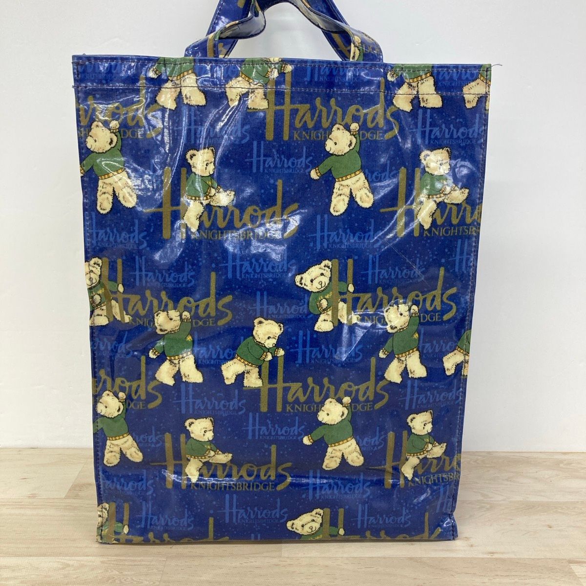 Harrods/ハロッズ トートバッグ ショッパーバッグ ブルー ベア/クマ柄 