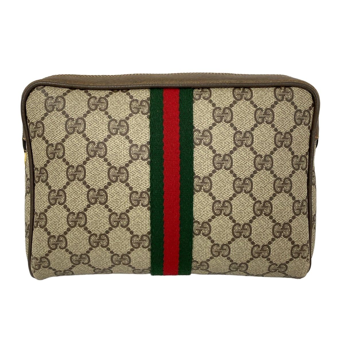 GUCCI(グッチ) ポーチ オールドグッチ,GGプラス・GGスプリーム ベージュ×ダークブラウン×マルチ レザー 7,630円