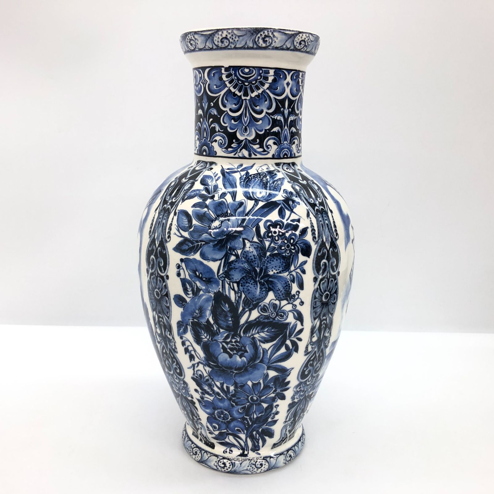 ヴィンテージ オランダ製 デルフト焼 花瓶 大型 フラワーベース 花器