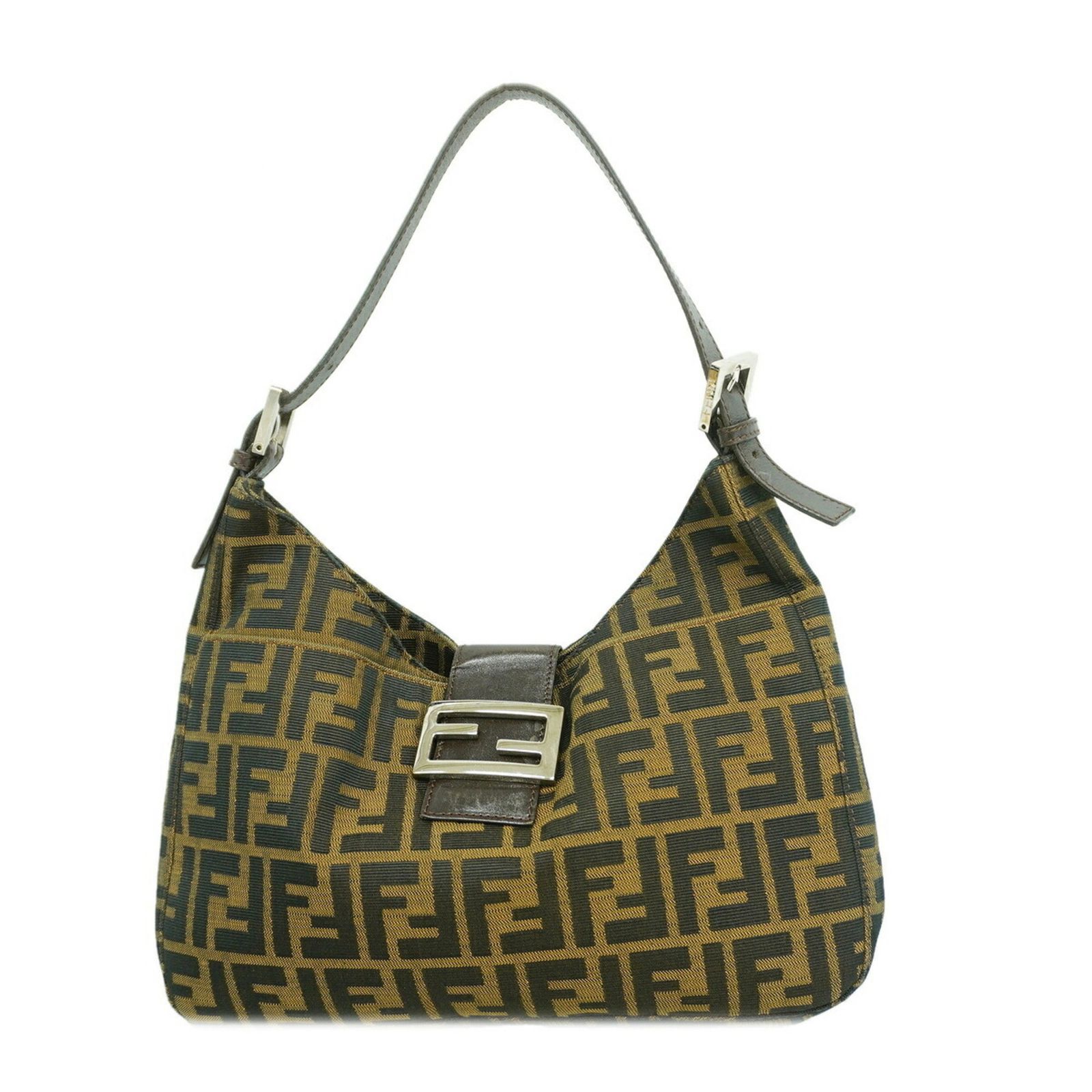 フェンディ(Fendi) フェンディ ショルダーバッグ ズッカ ナイロンキャンバス ブラウン レディース