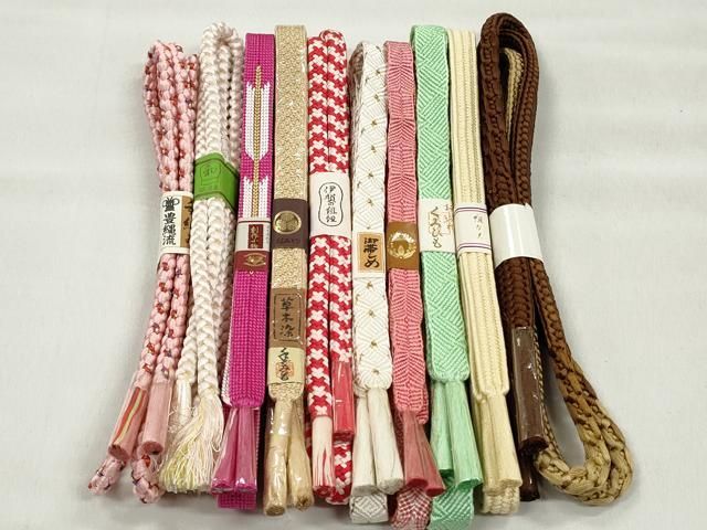 平和屋着物●和装小物　帯締め10本セット　礼装用　高麗組　御岳組　唐組　平源氏組　金糸　逸品　未使用　CABK5128qe